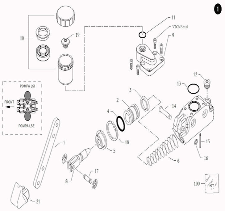 #100 - 22SRR Master Cylinder Overhaul Kit