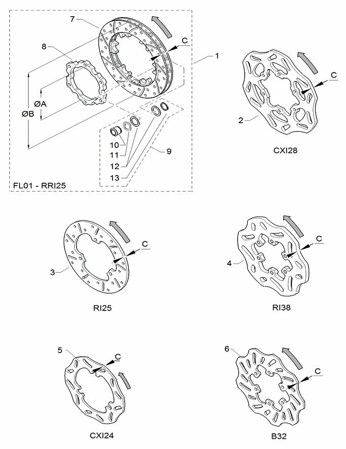 #7 REAR BRAKE DISC V 80x180x16 G Float (Covert Chassis)