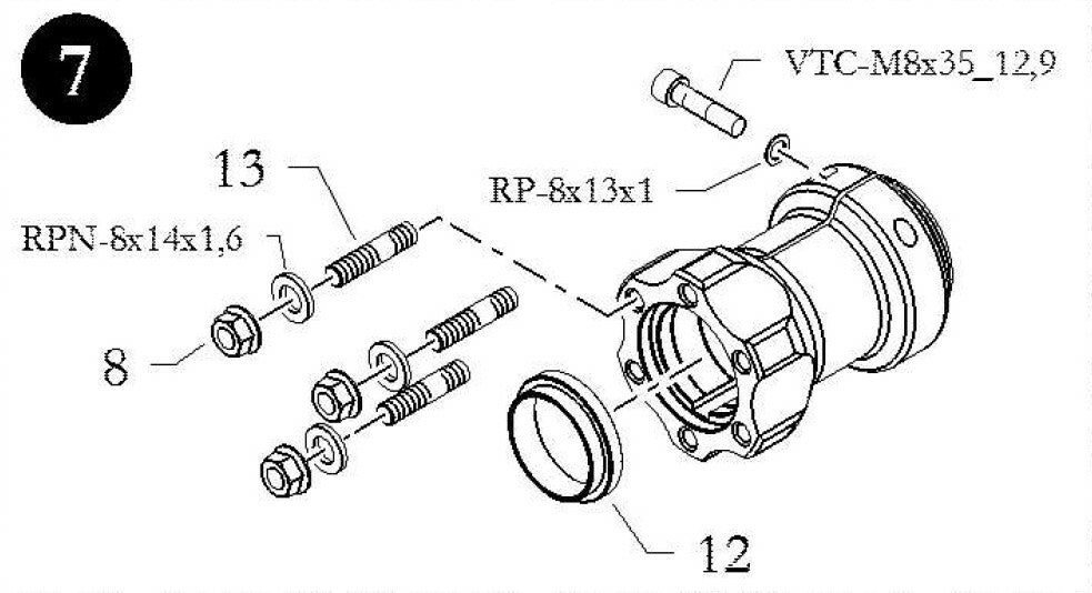 REAR WHEEL HUB - 40MM (MAGNESIUM)