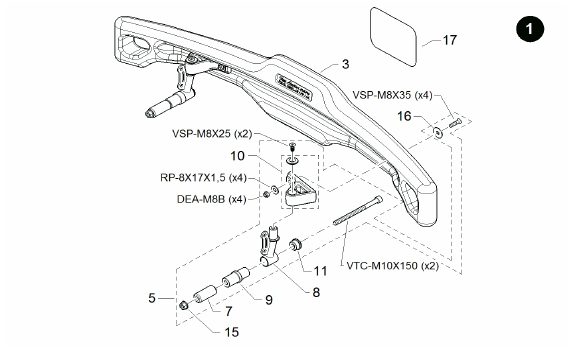 # 5 FREELINE REAR BUMPER MOUNTING KIT - CADET