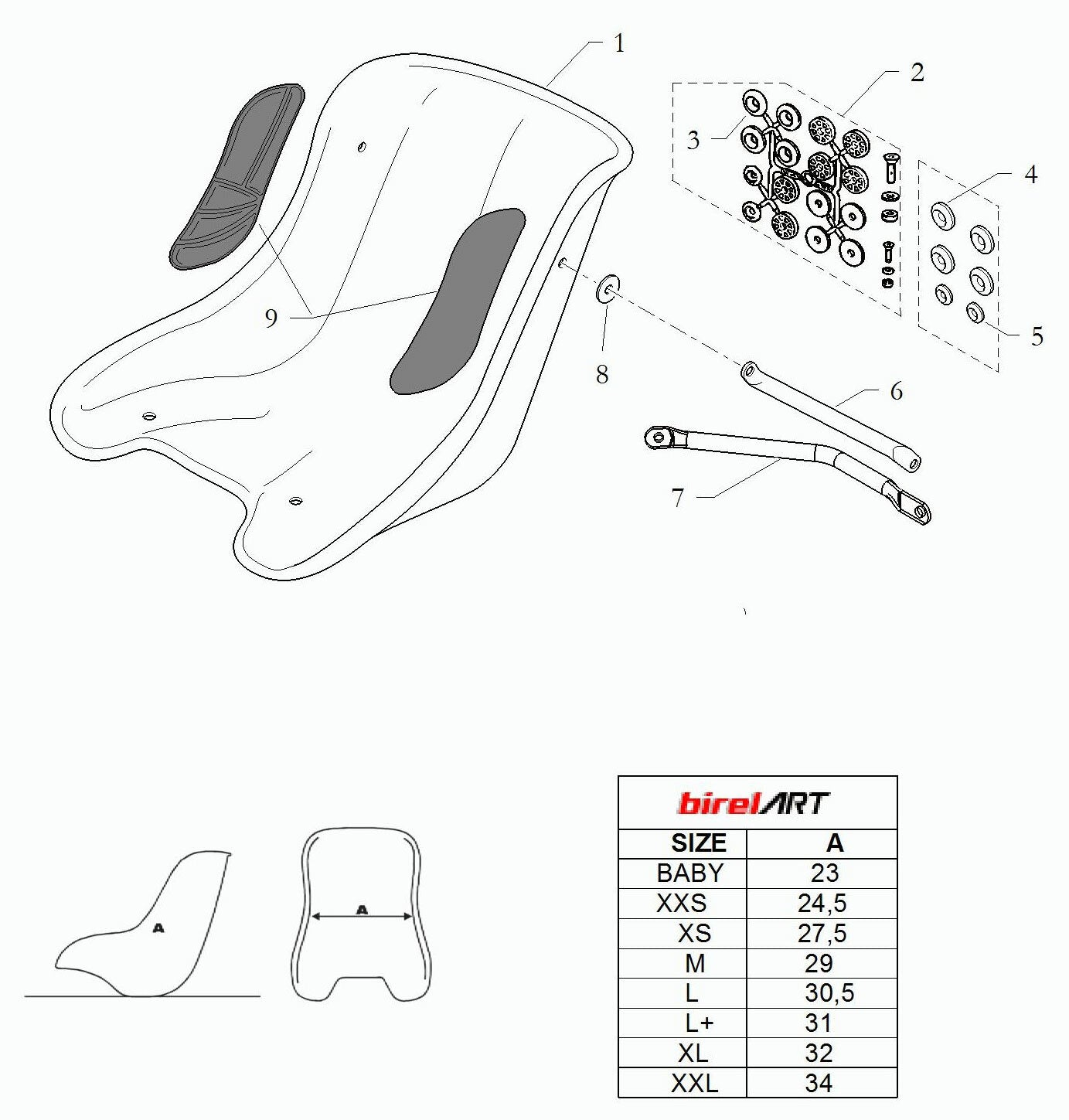 Freeline Go Kart Seat Size Chart