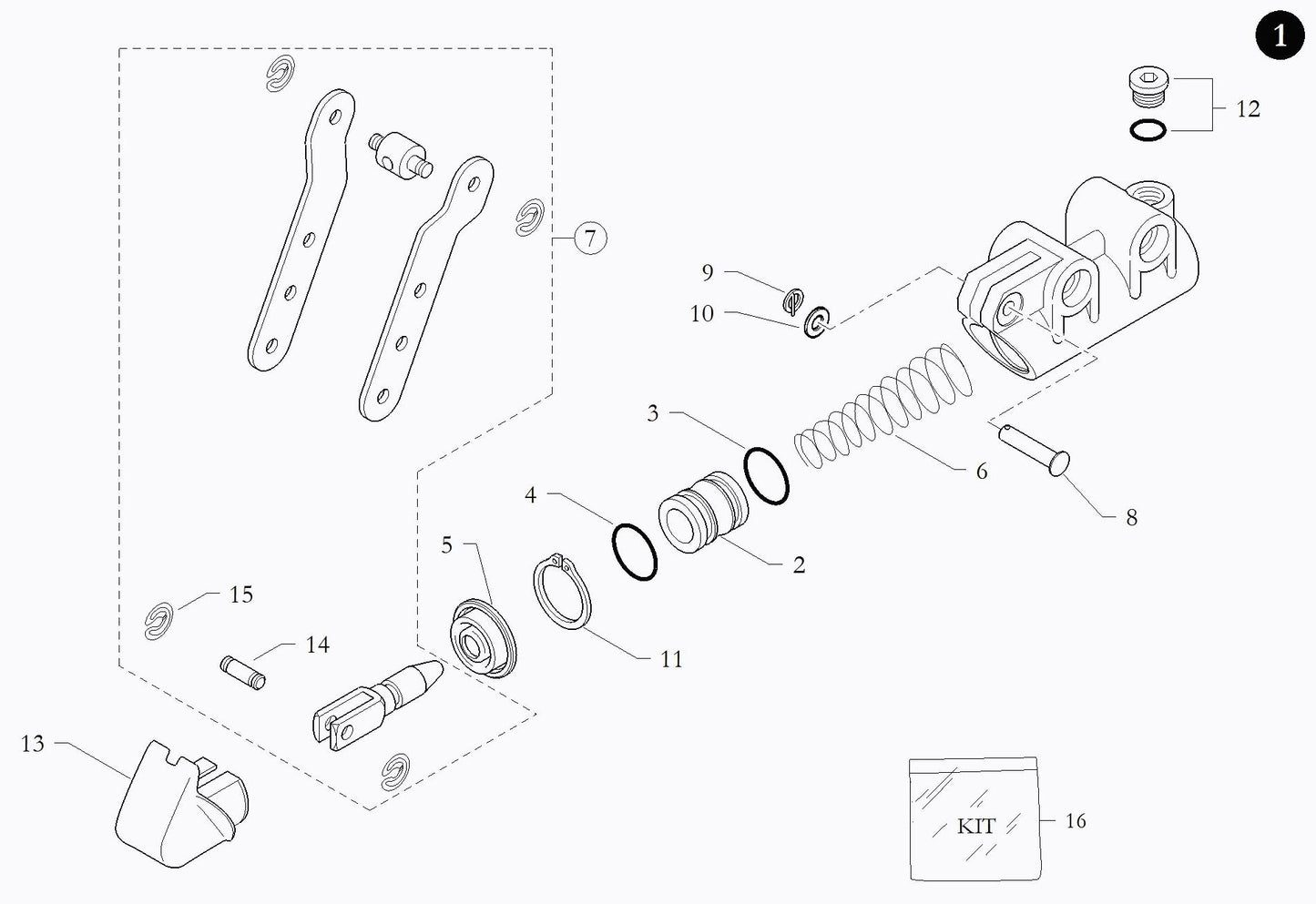 #1 MASTER CYLINDER 19/B ASSEMBLY