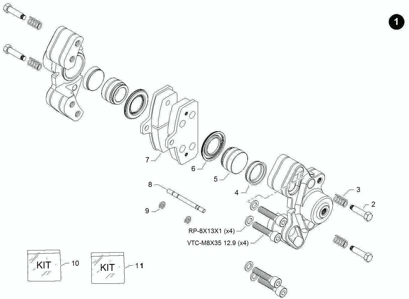 Brake Caliper B-I32X2 Assembly (AM29)