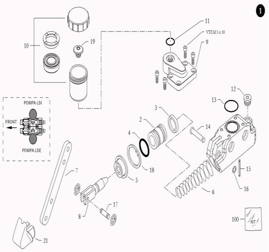 #1 - CompKart 22SRR LDI Master Cylinder Assembly