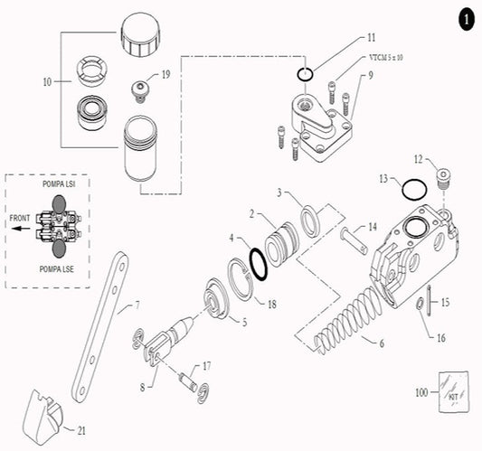 #1 - CompKart 22SRR LDE Master Cylinder Assembly