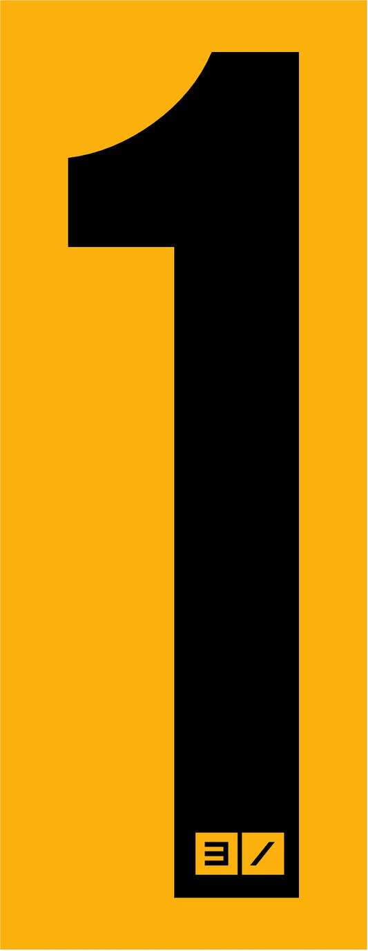NUMBERS - 3/10 Black on Yellow